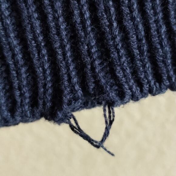 Caesars Palace Casino Vintage Old Money Preppy Navy Blue Textured Knit Sweater * - Picture 10 of 10